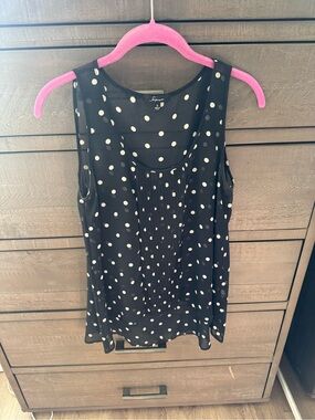Soprano Black and White Polka Dot Sleeveless Camisole